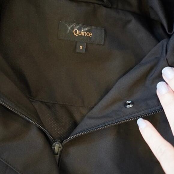 Women’s Quince Weatherproof Trench Raincoat True Black Size Small - Picture 5 of 9